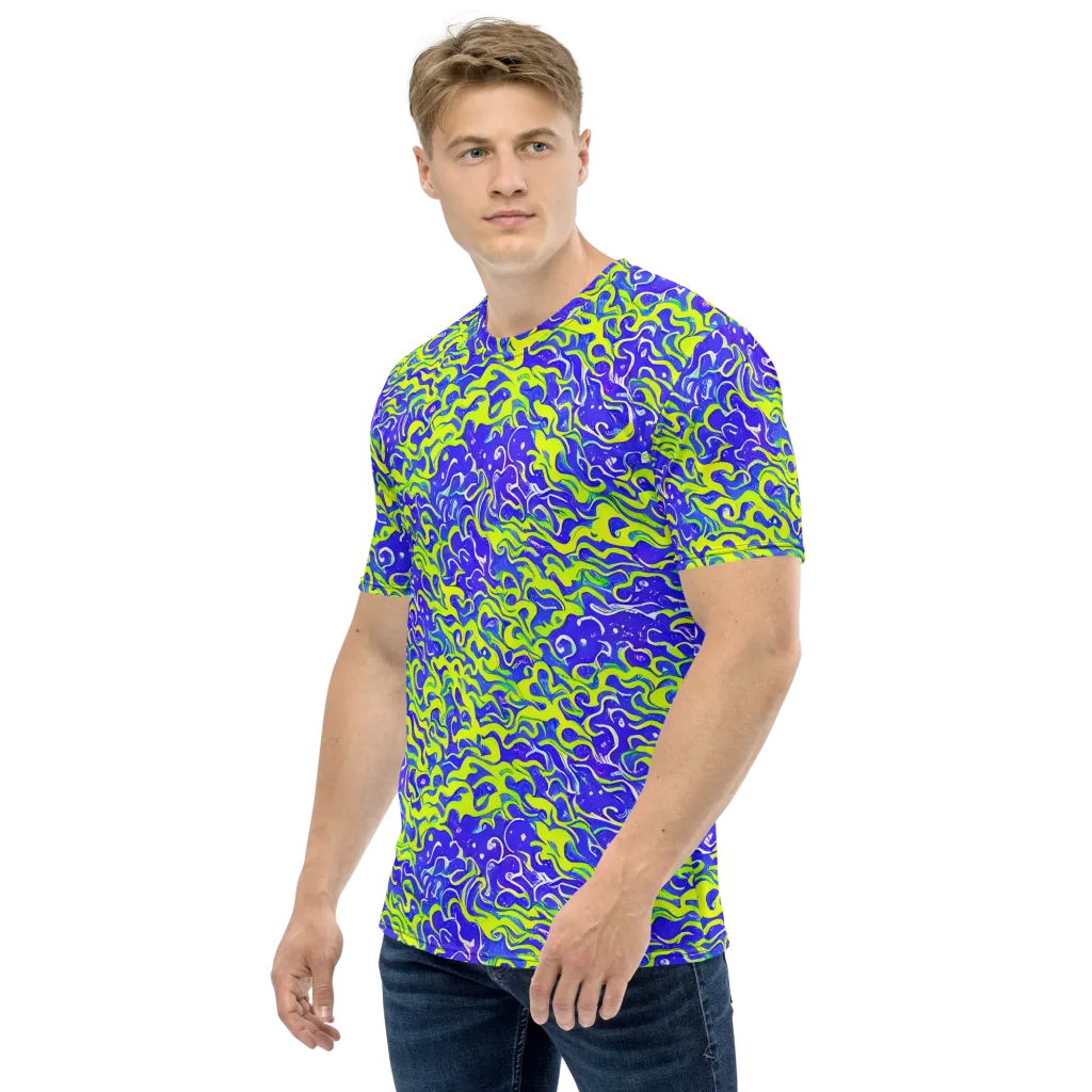 Electric Eelgrass on Men's Crew Neck T-Shirt — Left