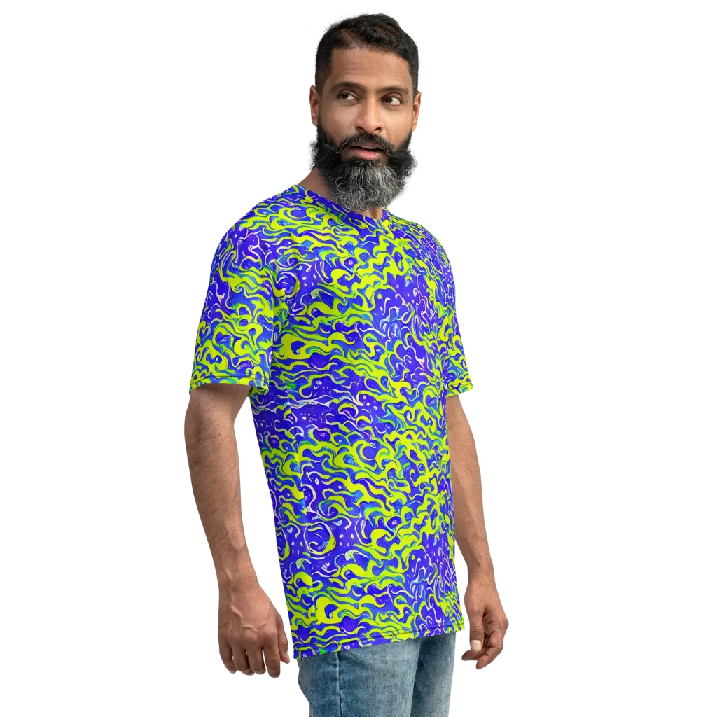 Electric Eelgrass on Men's Crew Neck T-Shirt — Right