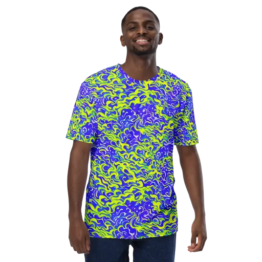 Electric Eelgrass on a Men's Crew Neck T-Shirt