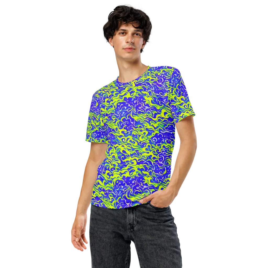Electric Eelgrass on Men's Crew Neck T-Shirt — Front