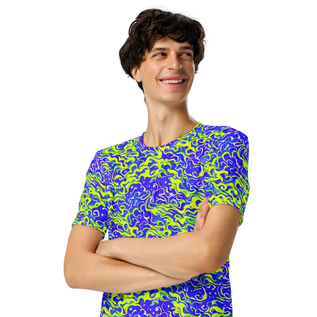 Electric Eelgrass on Men's Crew Neck T-Shirt — Left Front