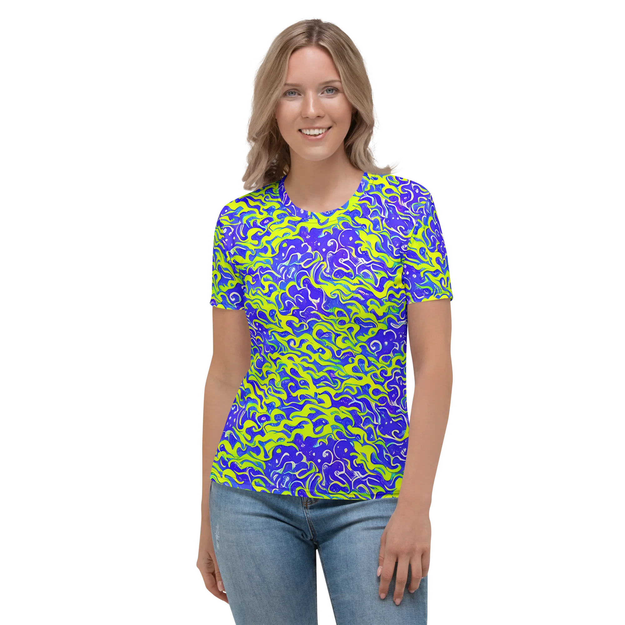 Electric Eelgrass on Women's Crew Neck T-Shirt — Front