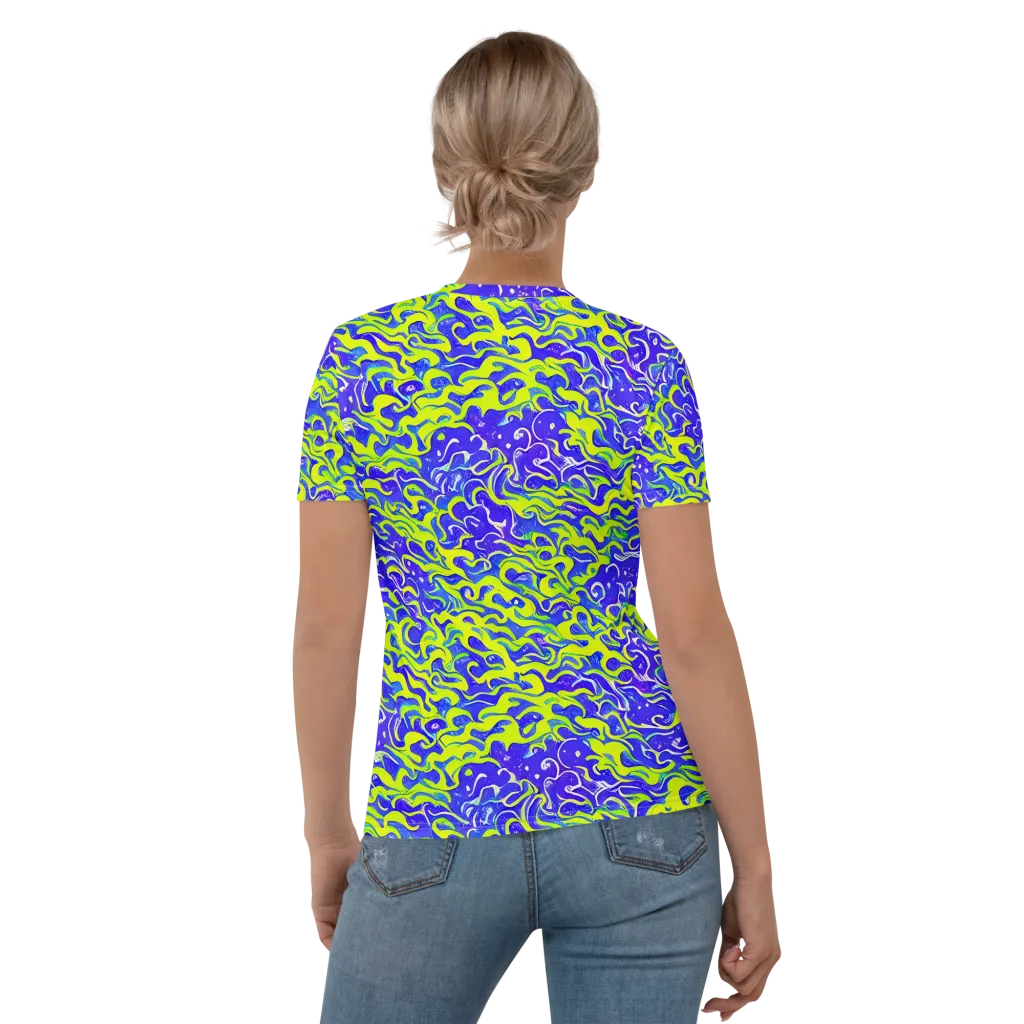 Electric Eelgrass on Women's Crew Neck T-Shirt — Back
