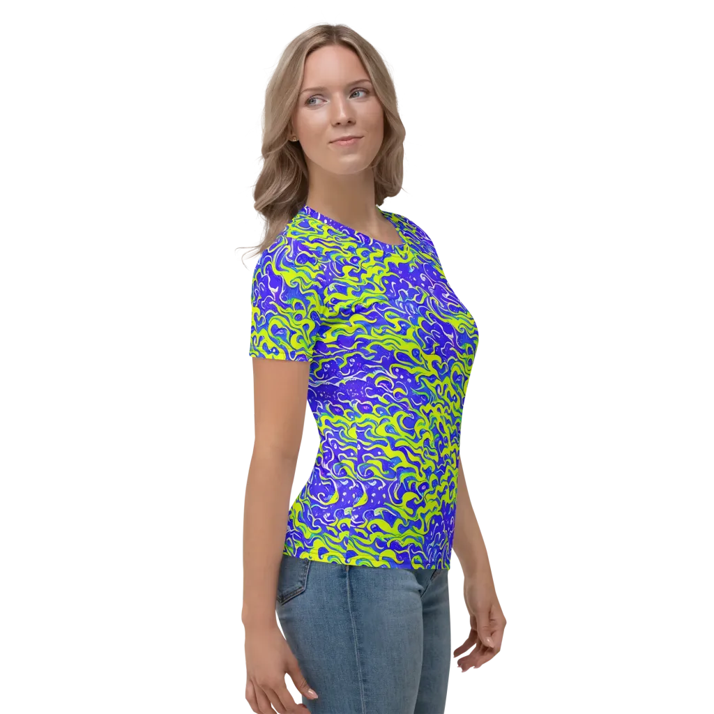 Electric Eelgrass on Women's Crew Neck T-Shirt — Right