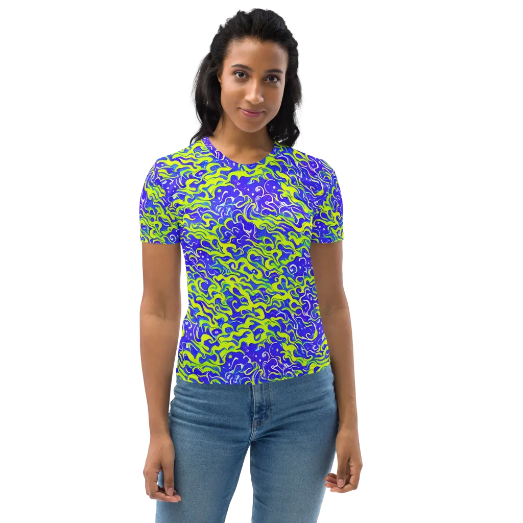 Electric Eelgrass on Women's Crew Neck T-Shirt — Front