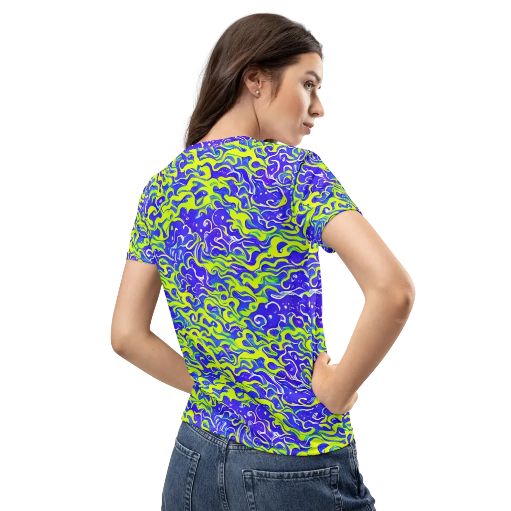 Electric Eelgrass on Women's Crew Neck T-Shirt — Back