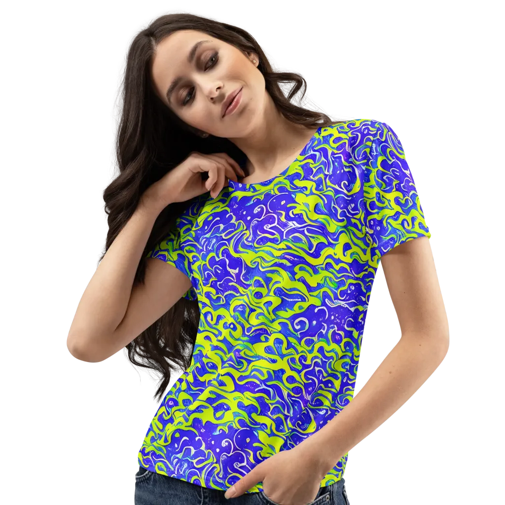 Electric Eelgrass on Women's Crew Neck T-Shirt — Left Front