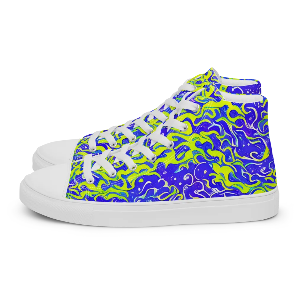 Electric Eelgrass on Women's High Top Canvas Shoes — Left