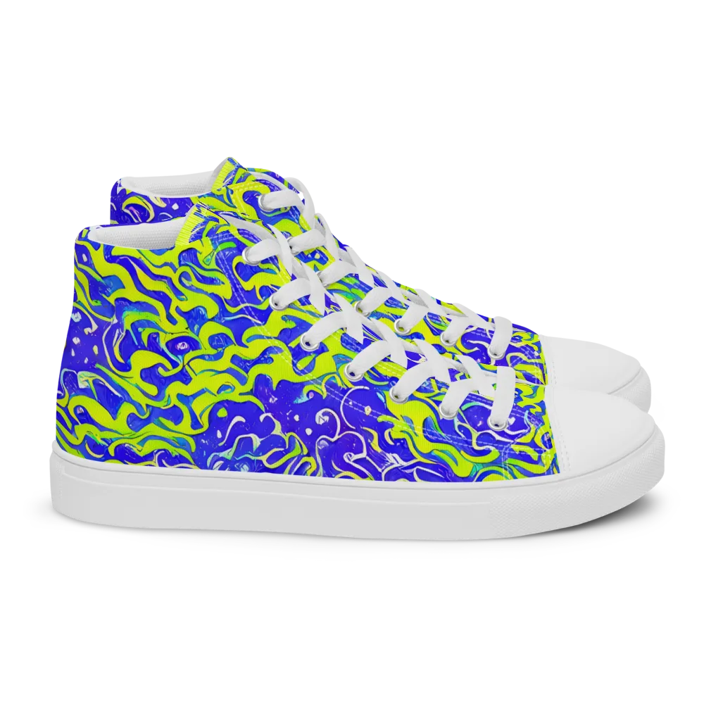 Electric Eelgrass on Women's High Top Canvas Shoes — Right