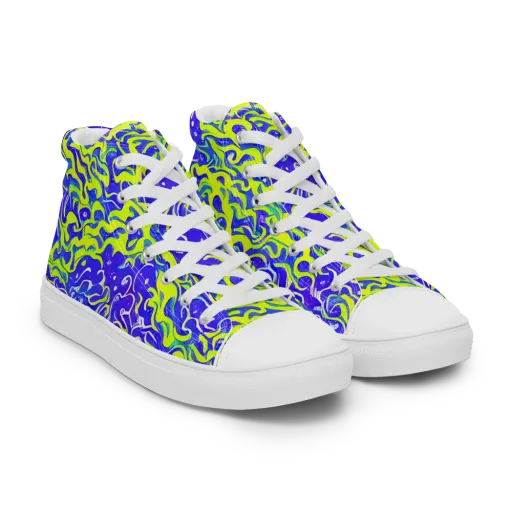 Electric Eelgrass on a Women's High Top Canvas Shoes