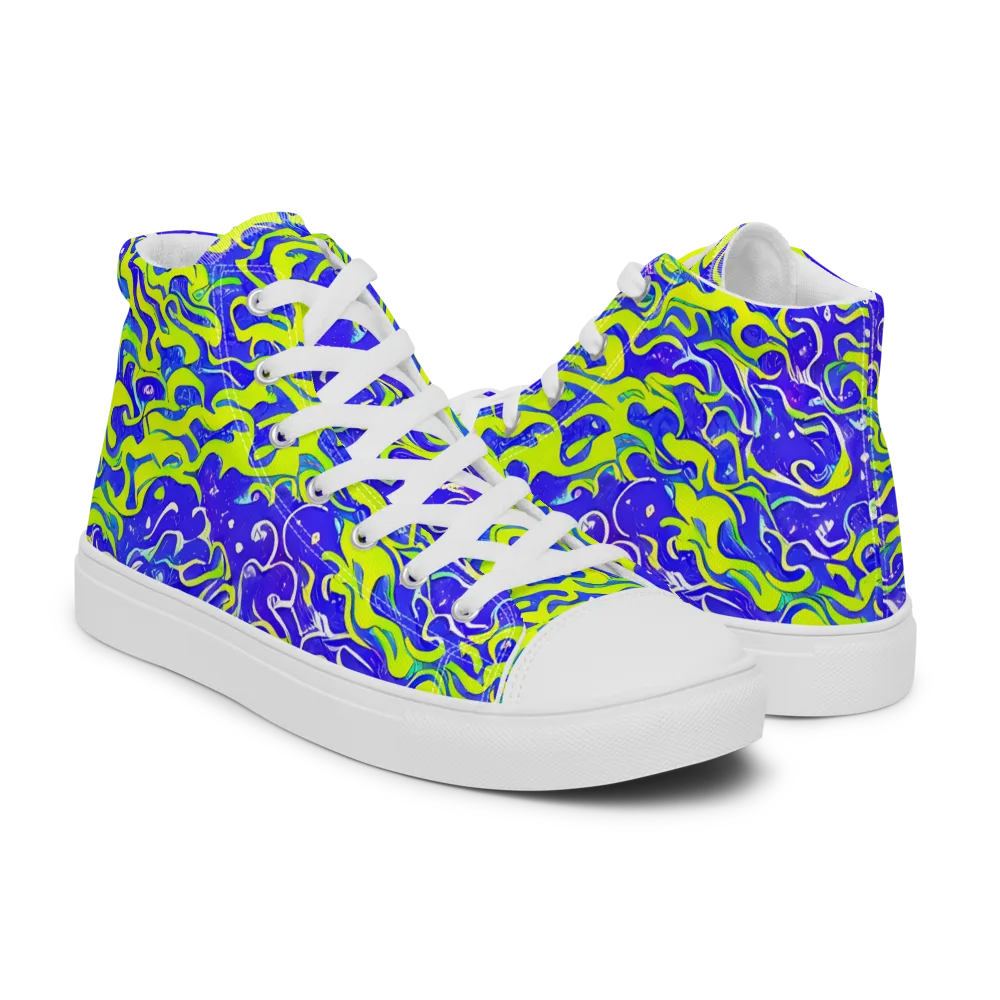 Electric Eelgrass on Women's High Top Canvas Shoes — Right