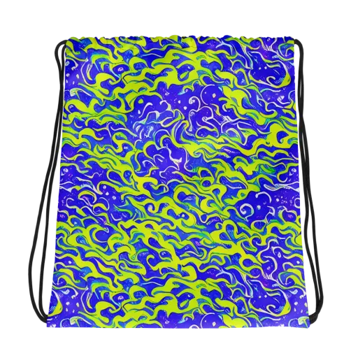 Electric Eelgrass on a Drawstring Bag