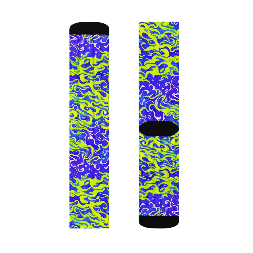 Electric Eelgrass on Socks — Right Sock