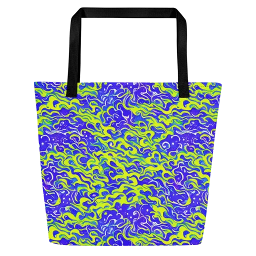 Electric Eelgrass on a Large Tote Bag W/ Pocket
