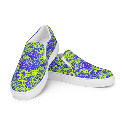 Electric Eelgrass on a Women's Slip-On Canvas Shoes