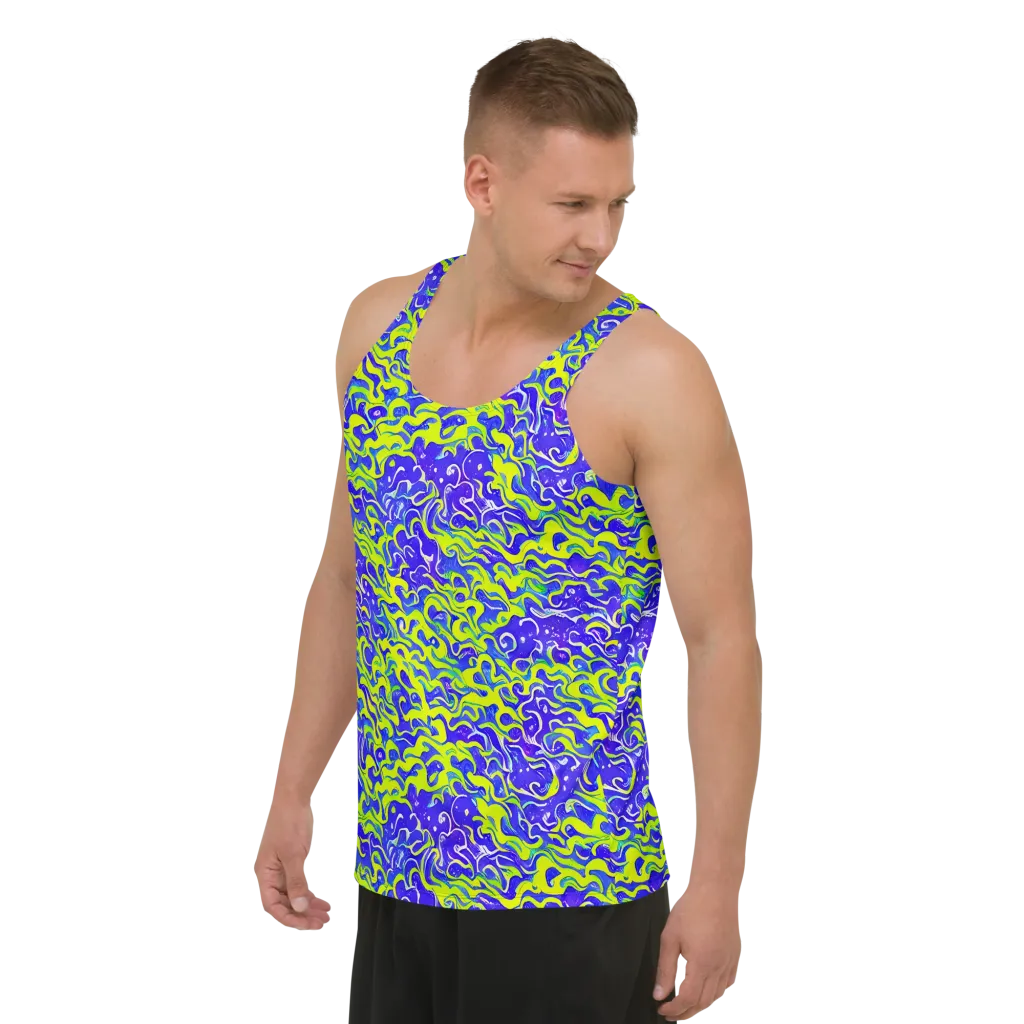 Electric Eelgrass on Men's Tank Top — Left Front