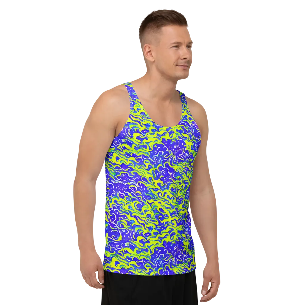 Electric Eelgrass on Men's Tank Top — Right Front