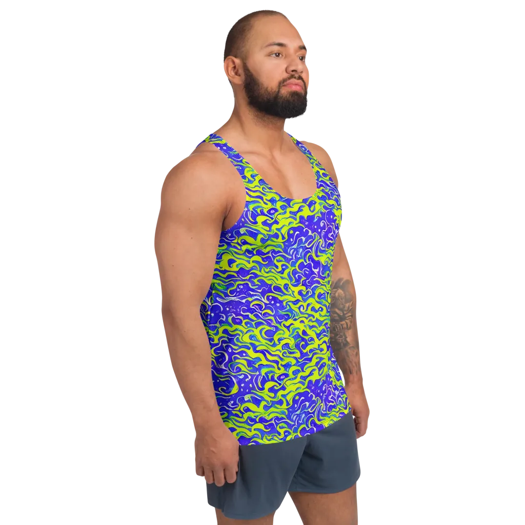 Electric Eelgrass on Men's Tank Top — Right Front