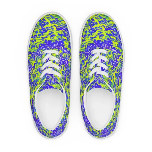 Electric Eelgrass on a Men's Lace-Up Canvas Shoes