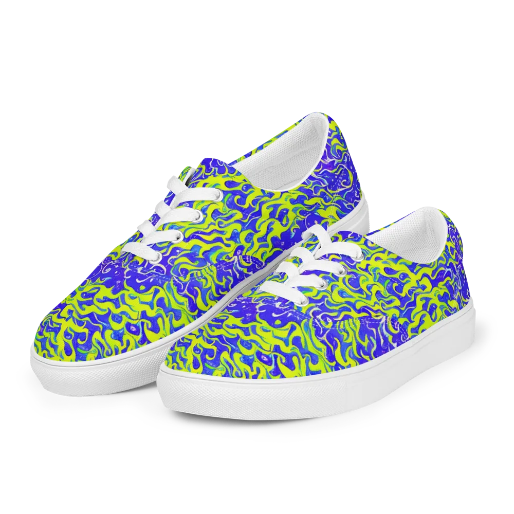Electric Eelgrass on Men's Lace-Up Canvas Shoes — Left Front