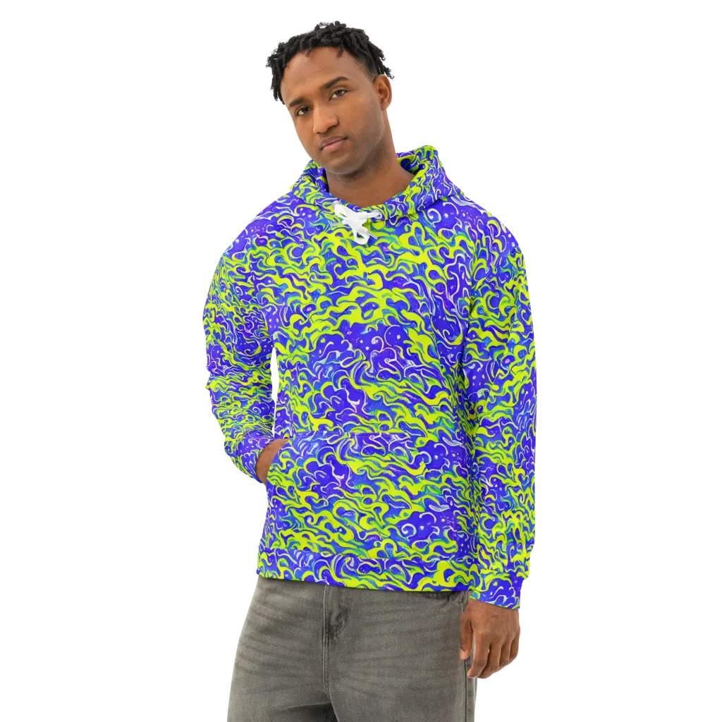 Electric Eelgrass on Cotton Hoodie — Left Front