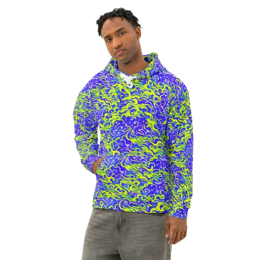 Electric Eelgrass on a Cotton Hoodie