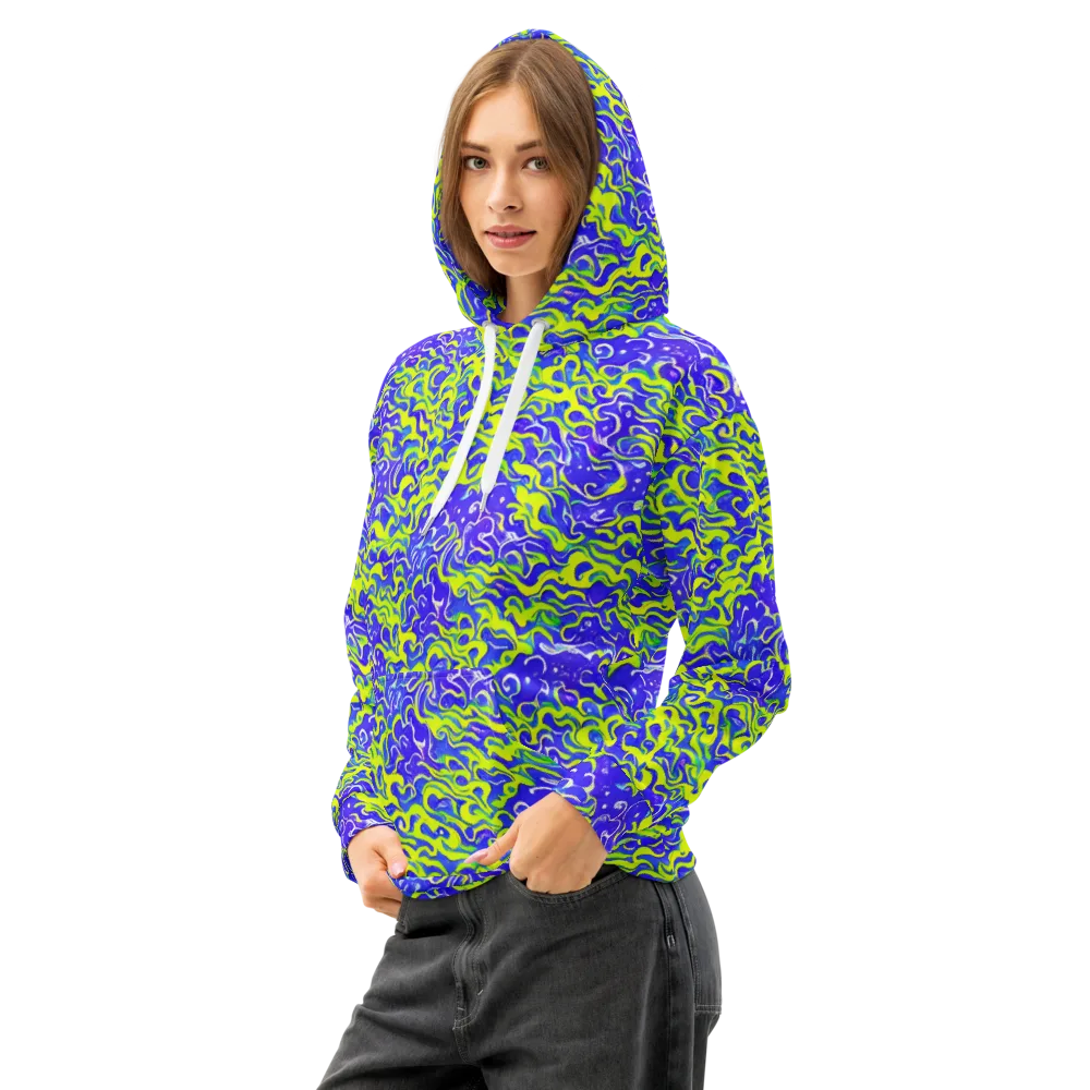 Electric Eelgrass on Cotton Hoodie — Left Front
