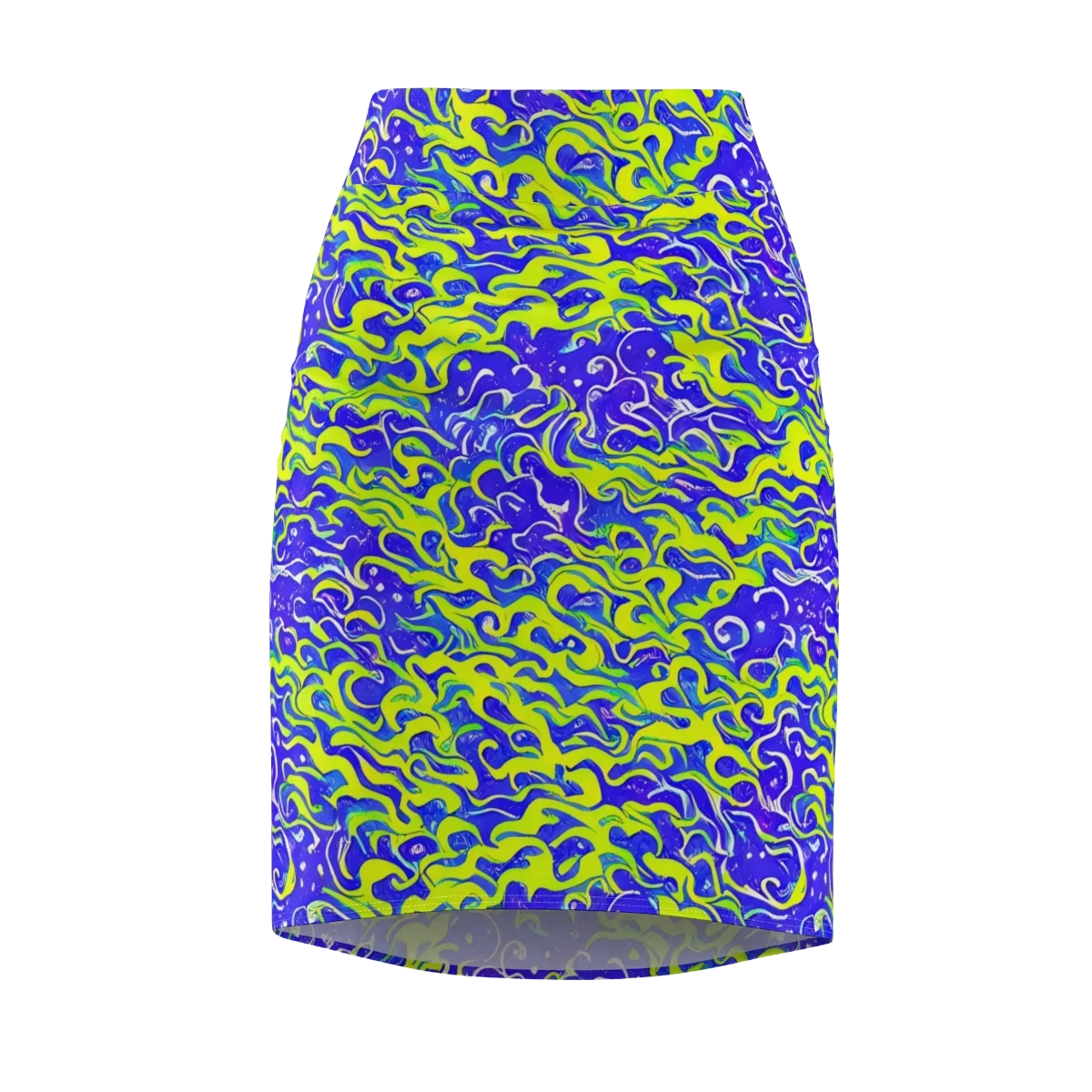 Electric Eelgrass on Pencil Skirt — Front