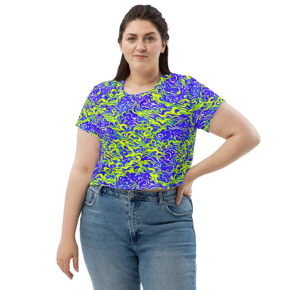 Electric Eelgrass on Crop Tee — Front