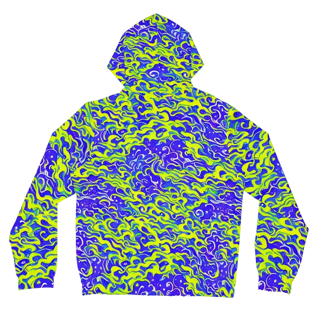 Electric Eelgrass on Women's Full-Zip Hoodie — Back