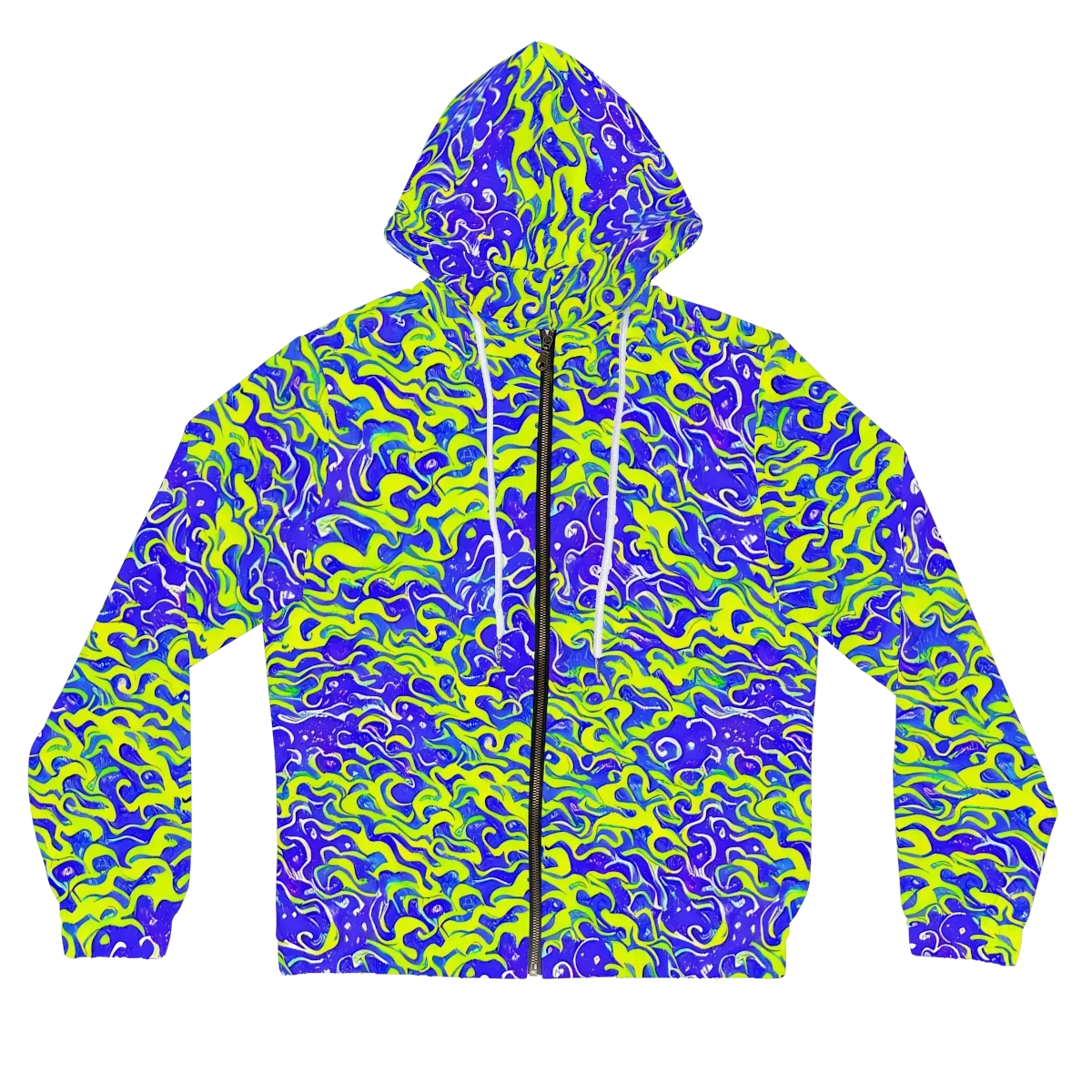Electric Eelgrass on Women's Full-Zip Hoodie — Front