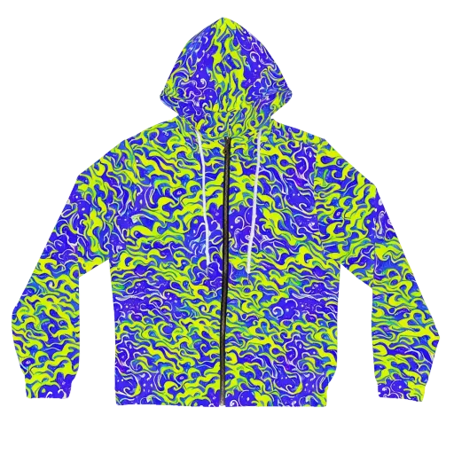 Electric Eelgrass on a Women's Full-Zip Hoodie