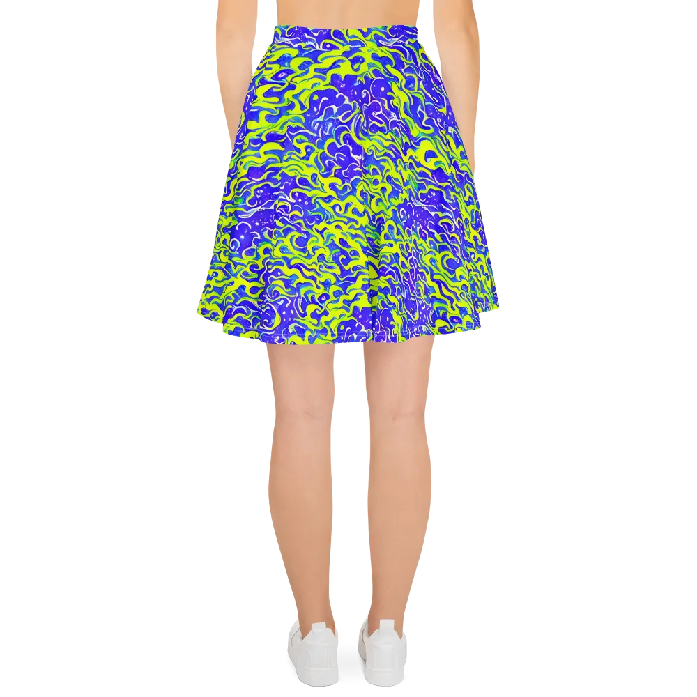 Electric Eelgrass on Skater Skirt — Back