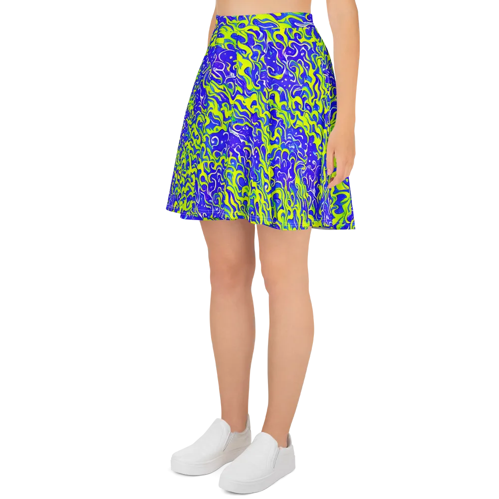 Electric Eelgrass on Skater Skirt — Left