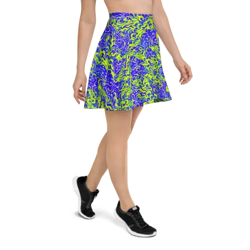 Electric Eelgrass on a Skater Skirt