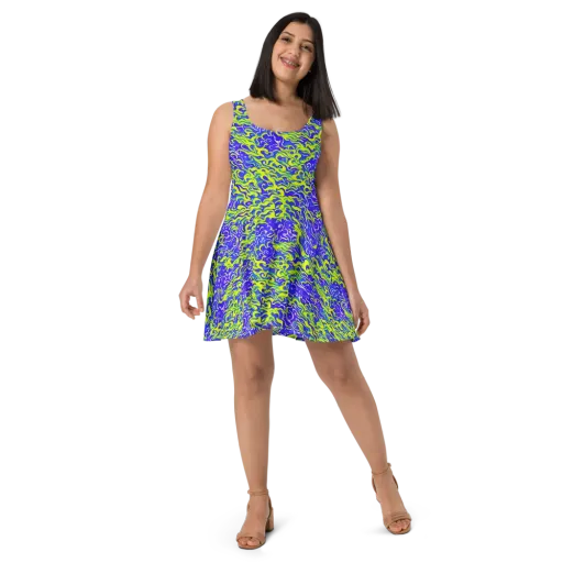 Electric Eelgrass on a Skater Dress