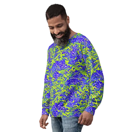 Electric Eelgrass on a Sweatshirt