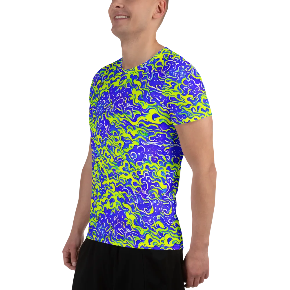 Electric Eelgrass on Men's Athletic T-Shirt — Left