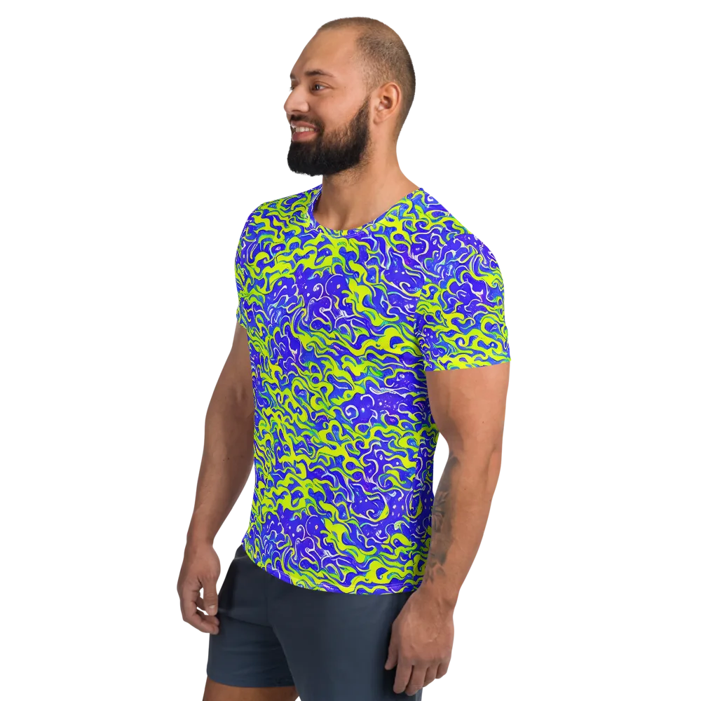 Electric Eelgrass on Men's Athletic T-Shirt — Left