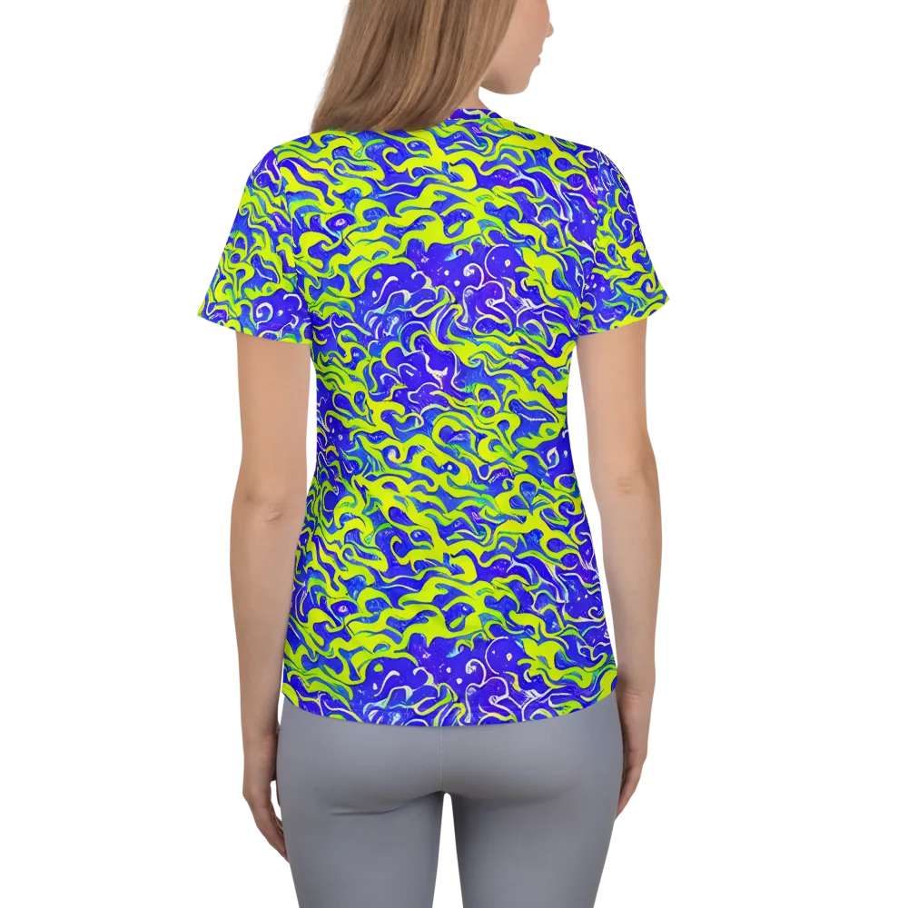 Electric Eelgrass on Women's Athletic T-Shirt — Back