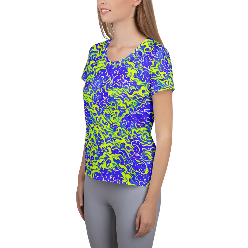 Electric Eelgrass on Women's Athletic T-Shirt — Left