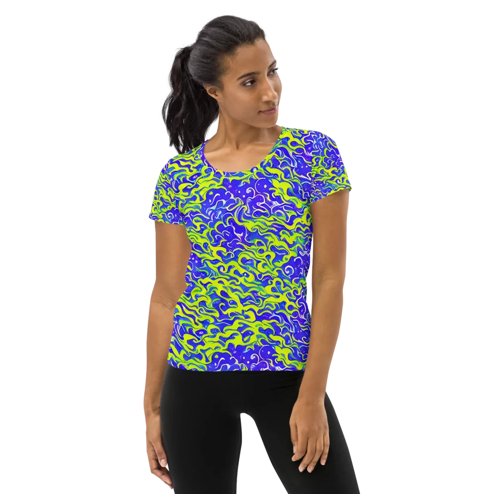 Electric Eelgrass on Women's Athletic T-Shirt — Front