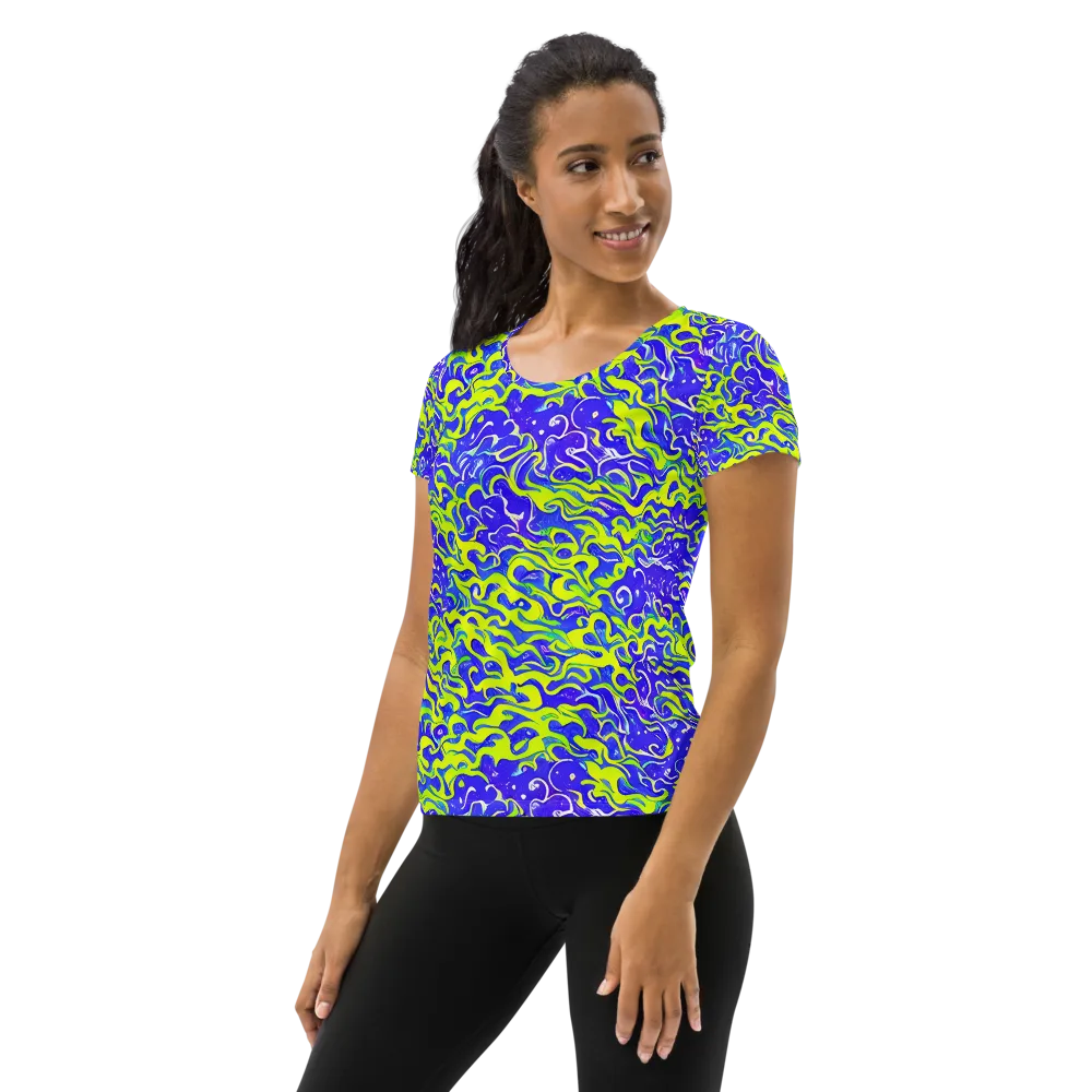 Electric Eelgrass on Women's Athletic T-Shirt — Left