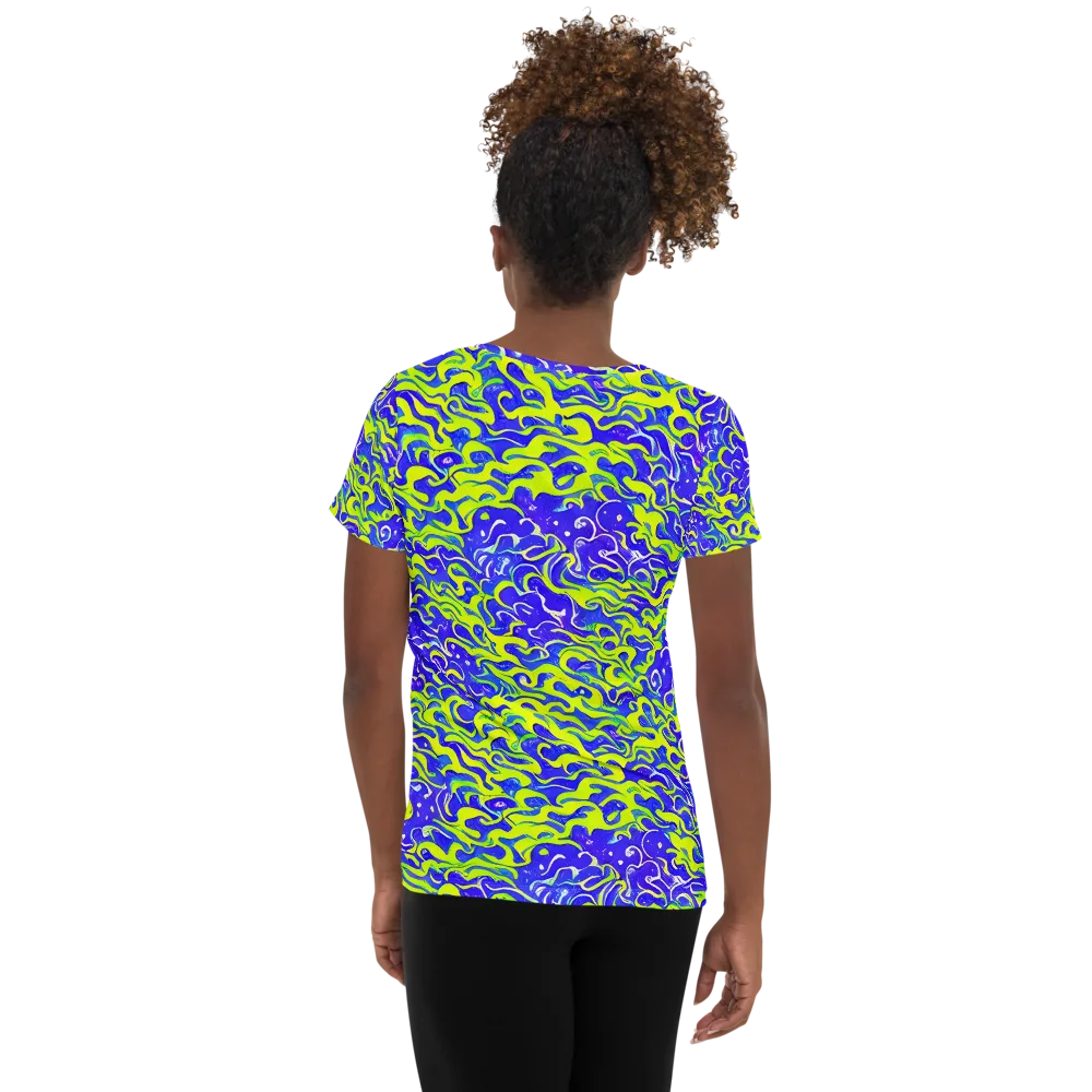 Electric Eelgrass on Women's Athletic T-Shirt — Back