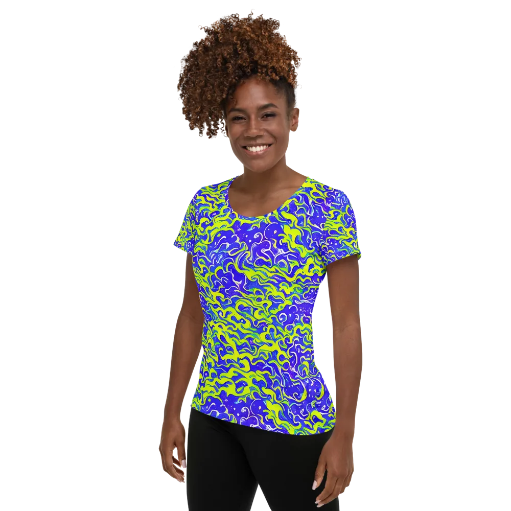 Electric Eelgrass on Women's Athletic T-Shirt — Left