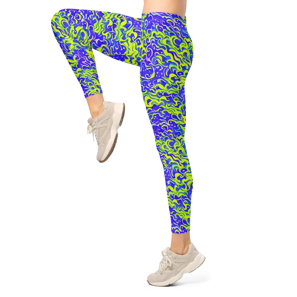 Electric Eelgrass on Leggings — Left