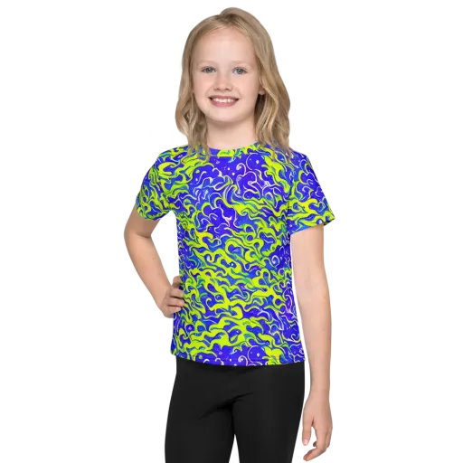 Electric Eelgrass on a Kids Crew Neck T-Shirt