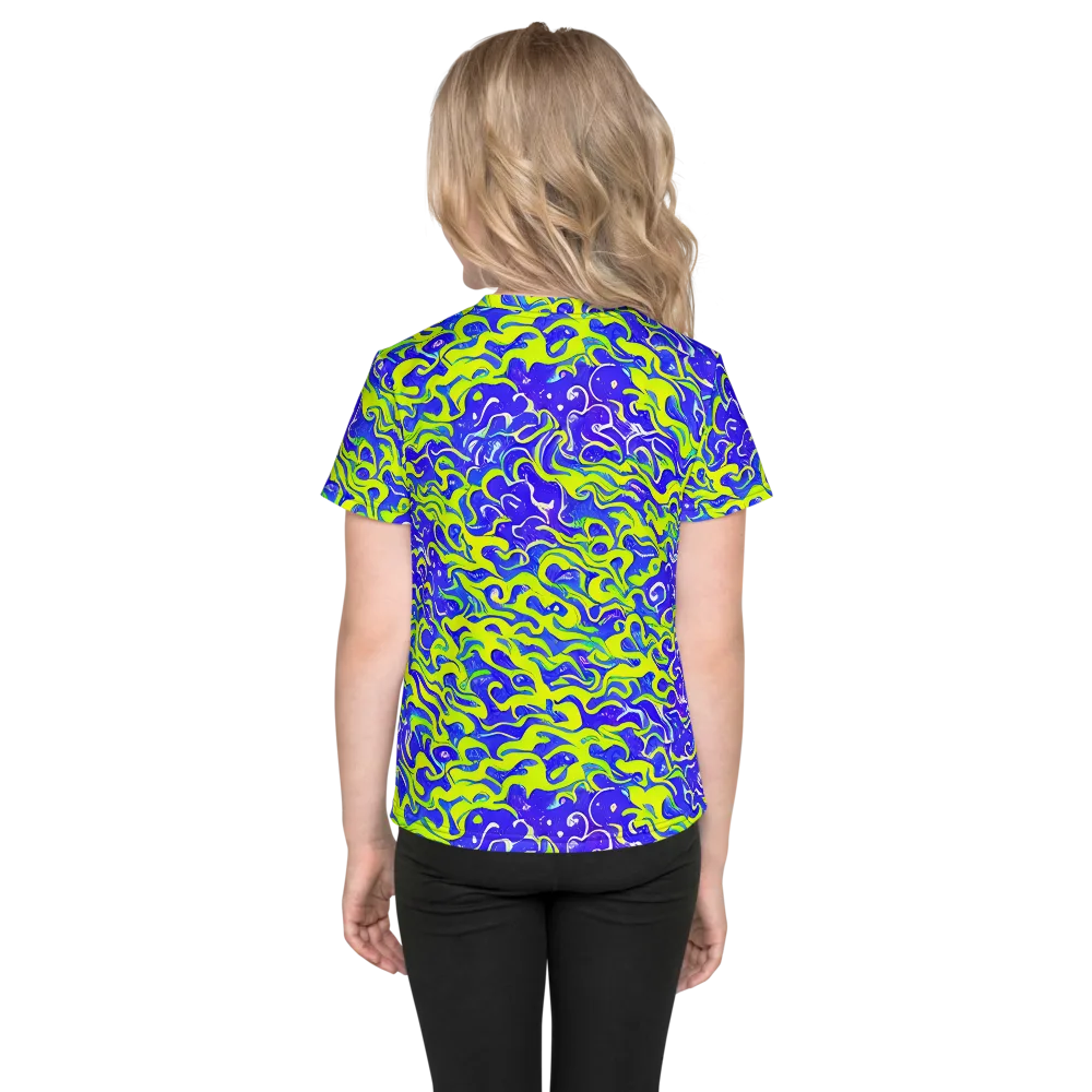 Electric Eelgrass on Kids Crew Neck T-Shirt — Back