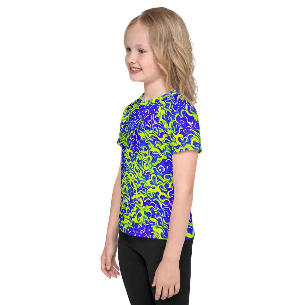 Electric Eelgrass on Kids Crew Neck T-Shirt — Left
