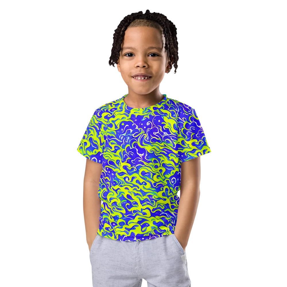 Electric Eelgrass on Kids Crew Neck T-Shirt — Front